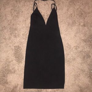 strapped black midi Lulu’s dress